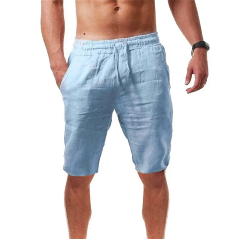 Short solto de cinco pontos para homens, calça casual confortável e elegante, verão