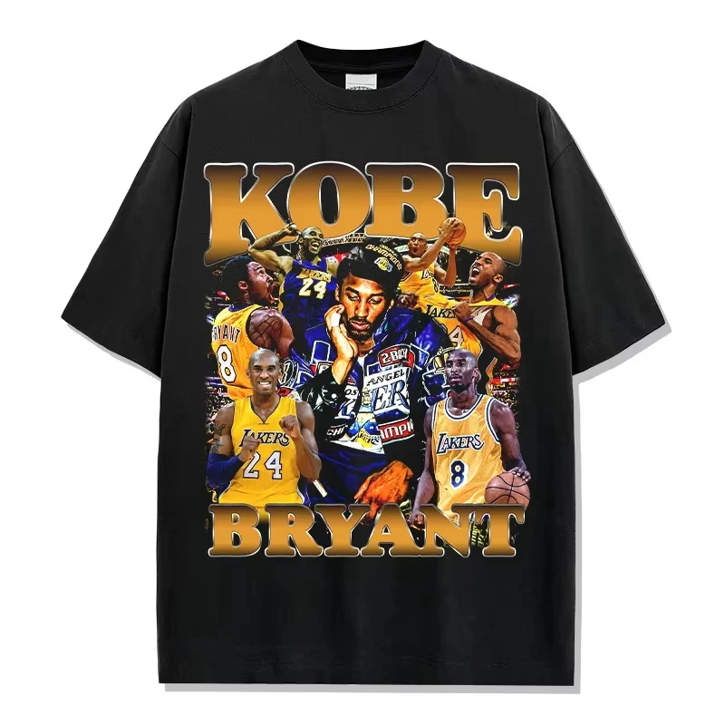 Kobe Bryant 8&24 Legacy Graphic T-Shirt Oversized Crew Neck Soft Cotton Breathable Basketball Fan Daily Casual Tee Slim Fit