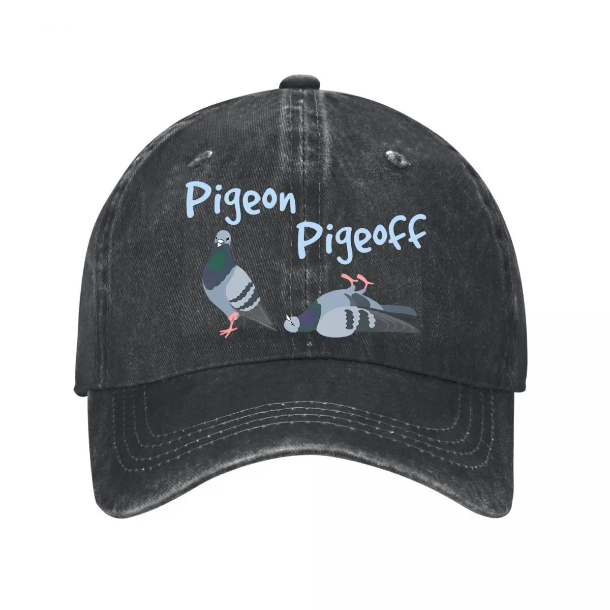 Pigeon Pigeoff Funny Birdwatching Bird Graphic New Vintage Washed Cotton Baseball Cap Sun Hats