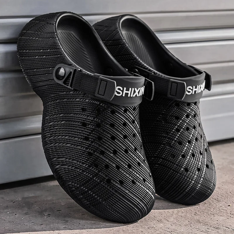 

2026 New Men's Clogs Shoes Quick-dry Anti-slip EVA Hole Sandals Soft Comfortable Casual Beach Slippers for Outdoor Indoor