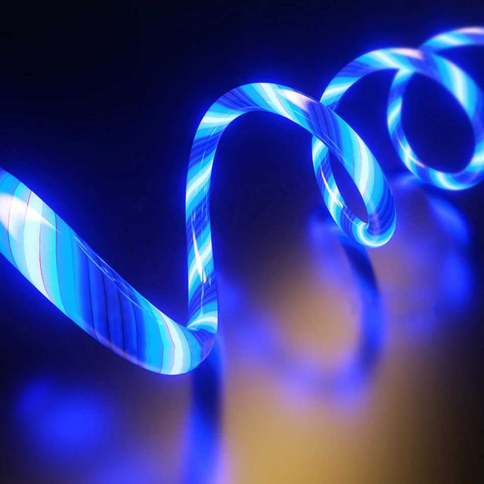 Streamer Charger Cable LED Light Up Lightning TypeC Cable USB Fast Charger Cord  for iPhone 14 13 12 11 Pro Max X XS iPad 9 mini image 5