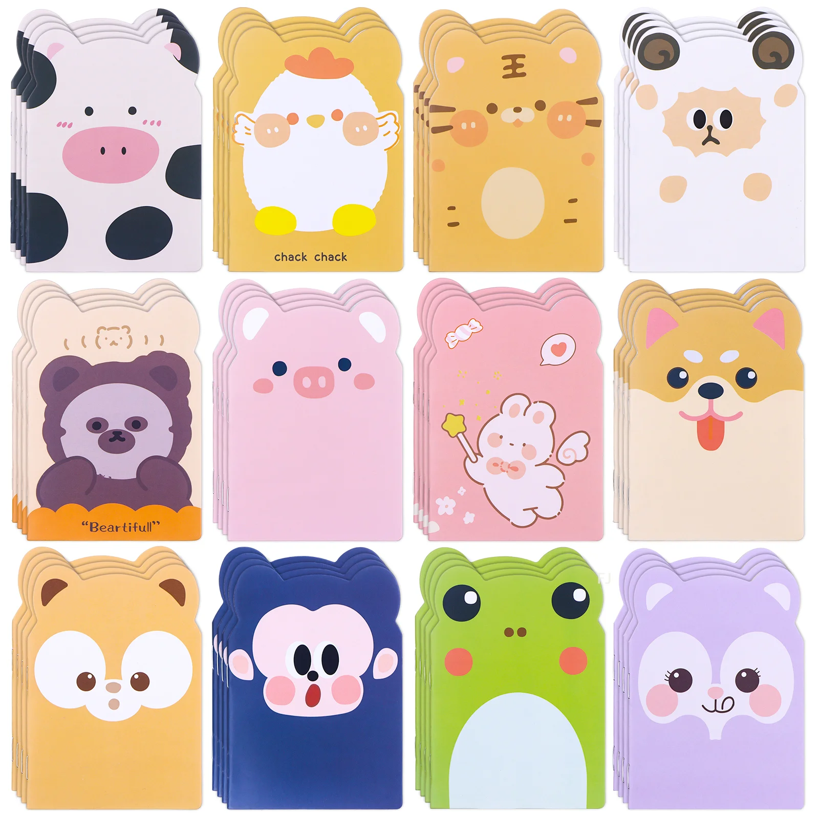

[YU]24 Packs Mini Notebooks For Kids Mini Notebook Party Favors Animal Small Cute Pocketbook Bulk Cartoon Cat Dog R
