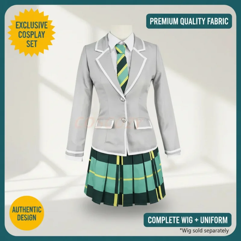 

☎UWAWA Kasane Tetoo Cosplay Costume Set with Wig - Anime Halloween Party Outfit for Women☎