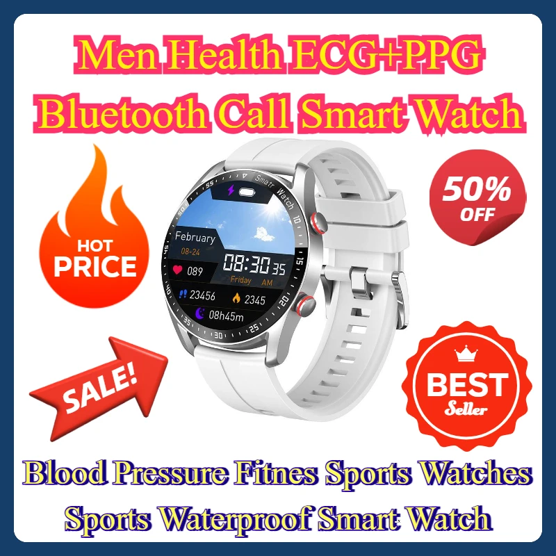 

Blood Pressure Fitnes Sports Watches Sports Waterproof Smart Watch Men Health ECG+PPG Bluetooth Call Smart Watch