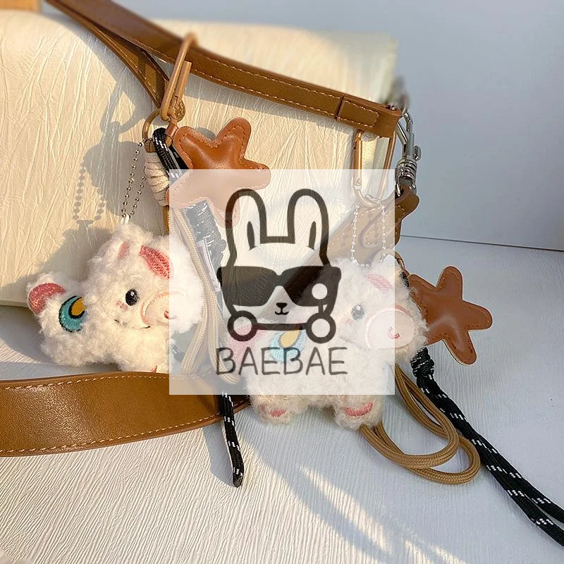 

Creative Bag Weaving Rope Keychain Nylon Lanyard Plush Horse Bag Pendant For Women Charm Gifts