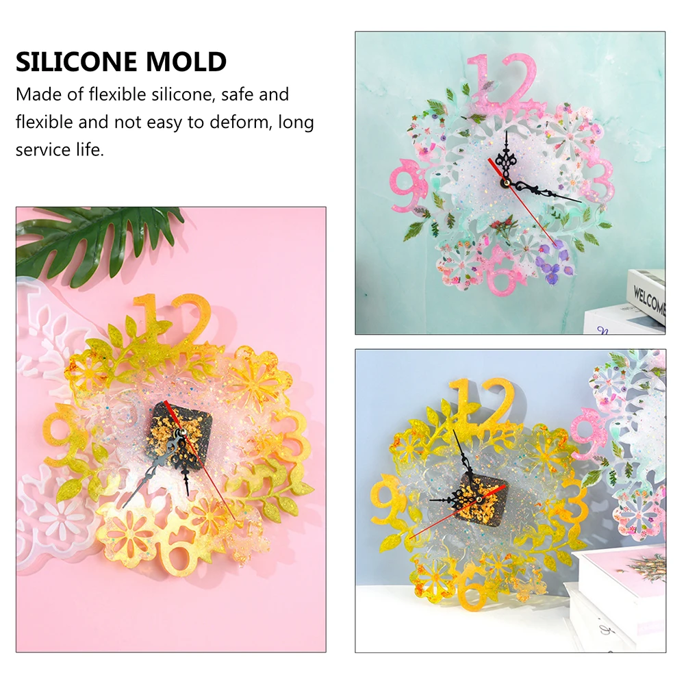 

Эпоксидная форма для часов, силиконовая форма для рукоделия для цветочного декора, художественное изготовление из смолы, многоразовые гибкие износостойкие ювелирные аксессуары