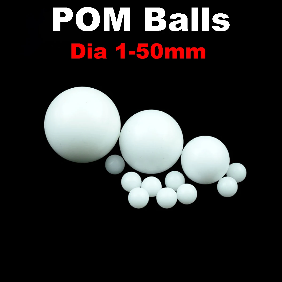 Polyoxymethylene Solid Balls POM Plastic Precise Balls Plastic Rolling Bead White Precision Bearing Balls Dia 1-50mm