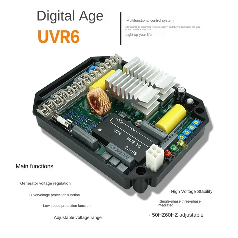 

1 шт. UVR6 автоматический регулятор напряжения AVR AC170-480V черный для Mecc Alte генератор дизельный генератор запчасти