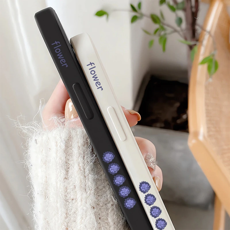 جراب هاتف لهاتف Vivo V25 V25E V29E V50 V30 Pro V27E V27 V23E V23 V21E V2O SE غطاء سيليكون فاخر مقاوم للصدمات على شكل زهرة