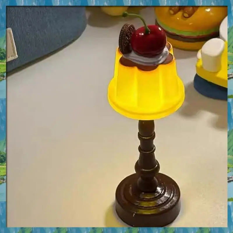 

The New Cute Pudding Night Light 2 Pcs Mini Retro Design With Battery Powered Table Lamp, Room Decor Lighting Gift For Boys And