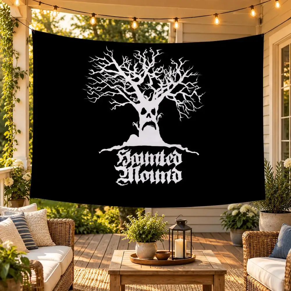 Person S-Semetary Haunted Mound Harold The Tree Flags Wide Fabric Wall Decor for Bedroom Dorm Gaming Room Garage Gift
