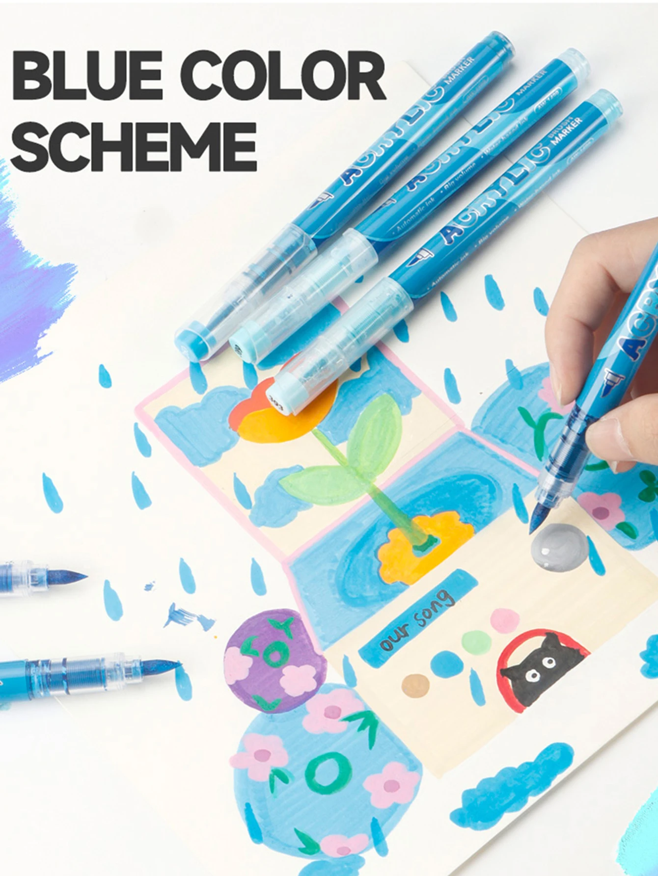 84/12 لون المباشر السائل الاكريليك ماركر طالب الكتابة على الجدران أقلام الطلاء كتيب الكتابة DlY مهرجان هدية مجموعة أقلام الرسم #5