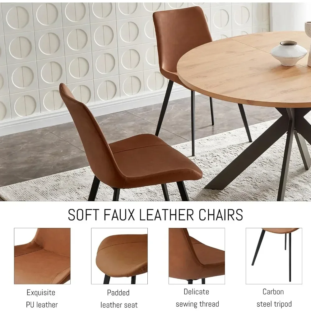 

Набор круглых обеденных столов 46,4 дюйма, современный круглый обеденный стол середины века на 4-6 человек, со стальными ножками, журнальный столик для кухни Dinin