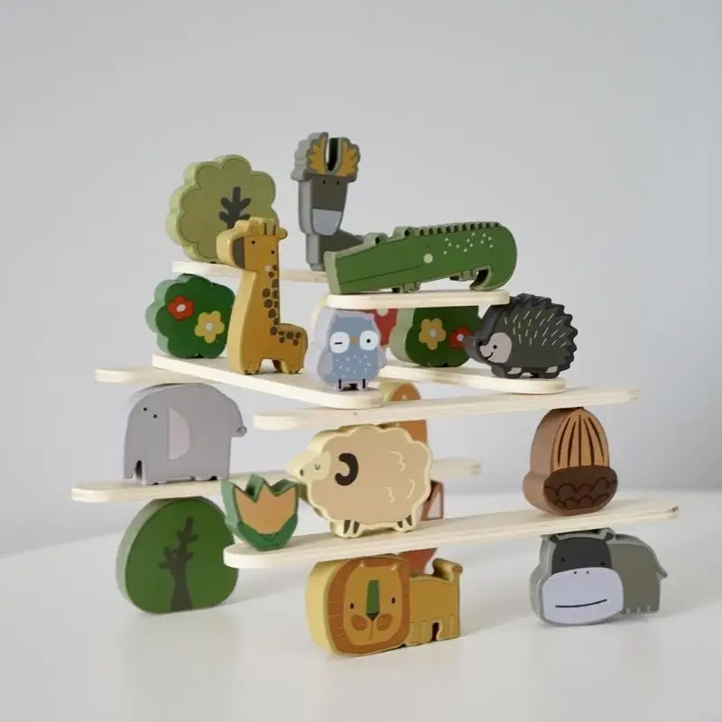 لعبة التراص التعليمية F62D لعبة تكديس مناسبة للسن 18 شهرًا+ الأطفال القدامى الأهرامات الموازنة