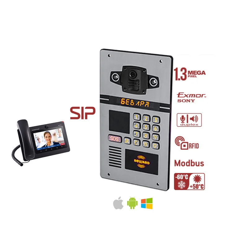 Beward Sip doorbell with Rfid Keypad apartment video door phone for acess control system