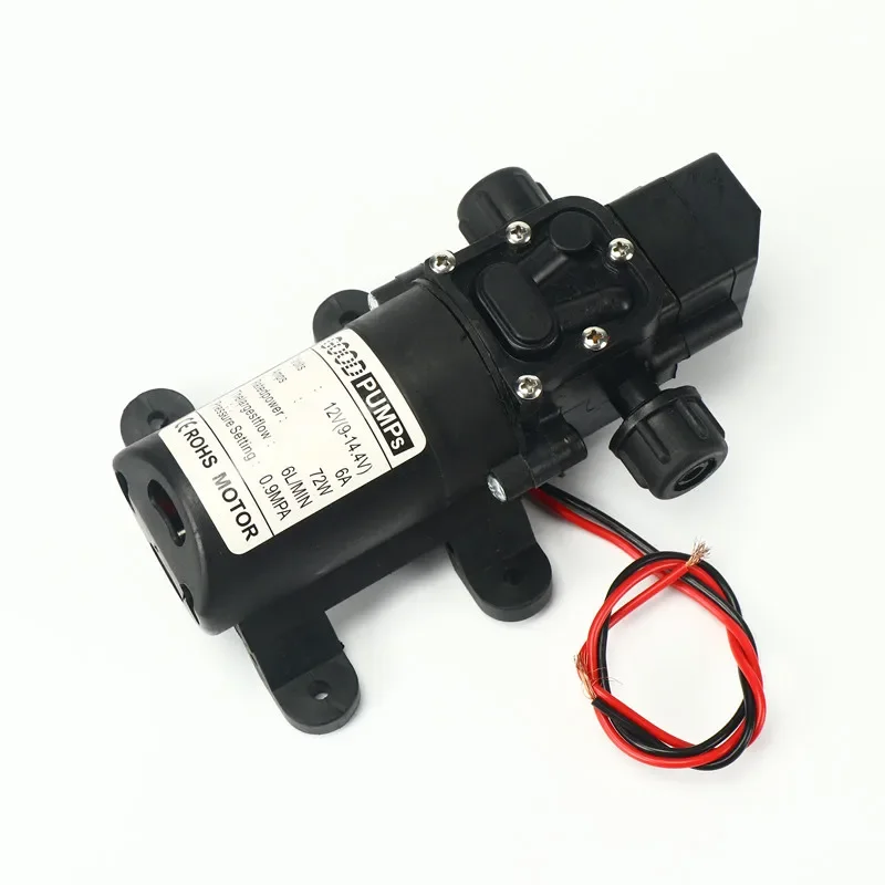 

DC12V 72W Water Pump 6L/Min 130 Psi Water Pump High Pressure Diaphragm Self Priming Pump For Water Supply Equipment/Car Washer