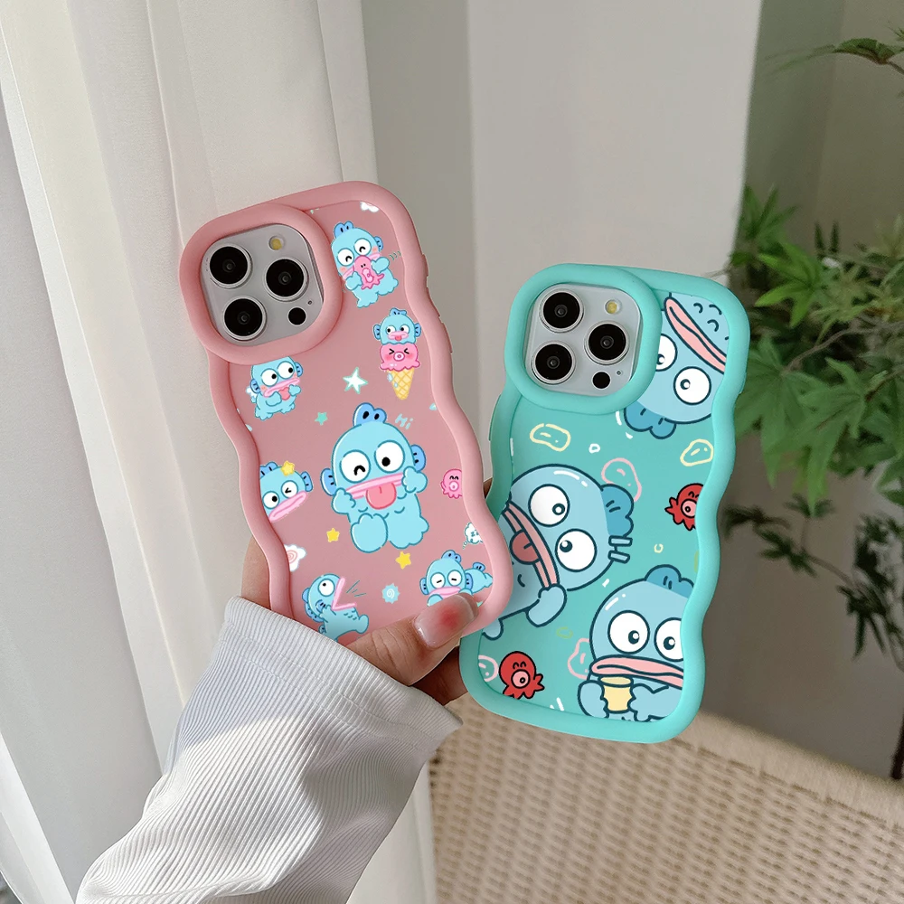 Cute Sanrio Hangyodon Phone Case For OPPO Reno 2 4 5 6 7 7Z 8 8T 11 Z Pro 4G 5G Candy Color Soft TPU Back Cover