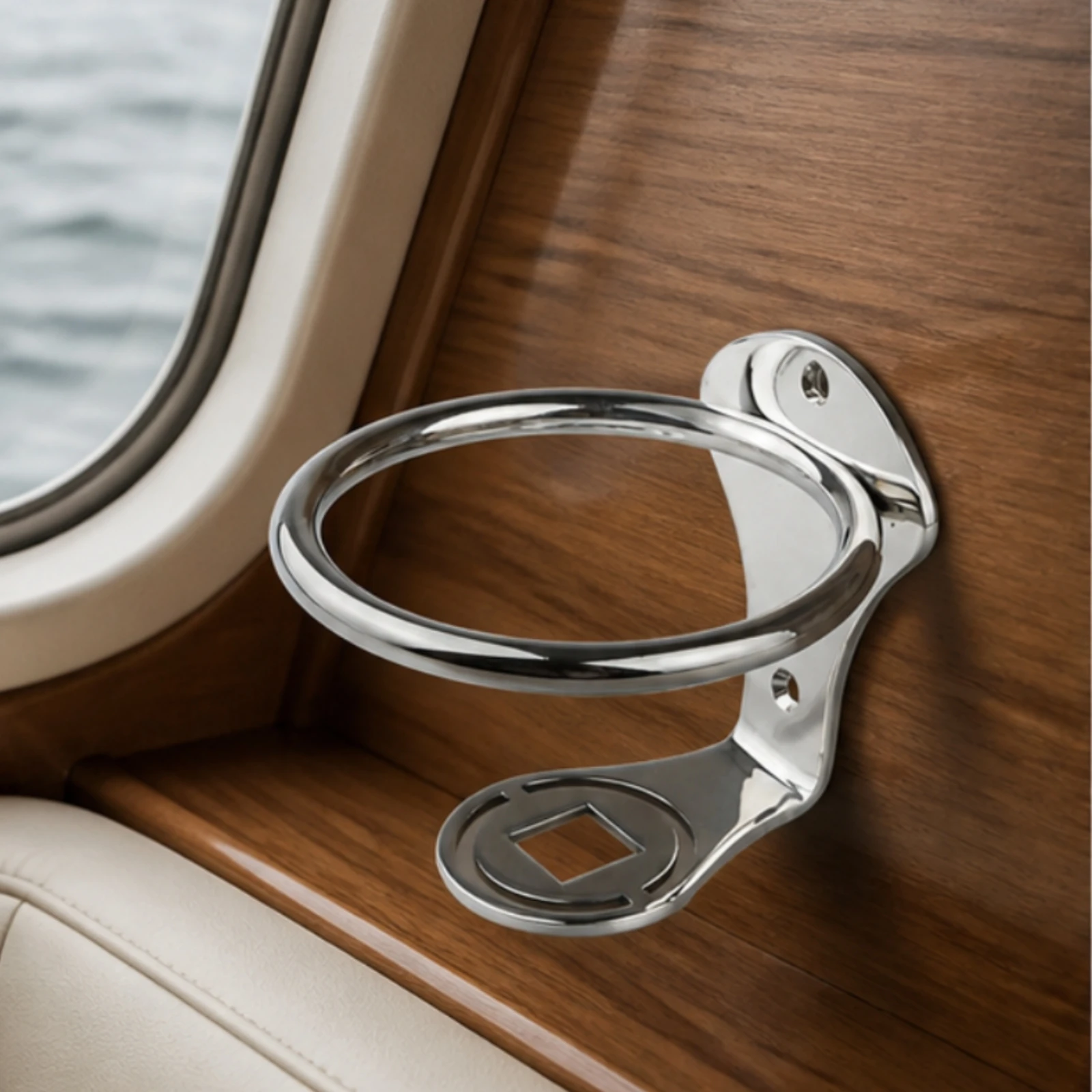 Wall Mounted Cup Holder 304 Stainless Steel Mirror Polished with Mounting Bracket for Boat RV Travel Trailer Drinks