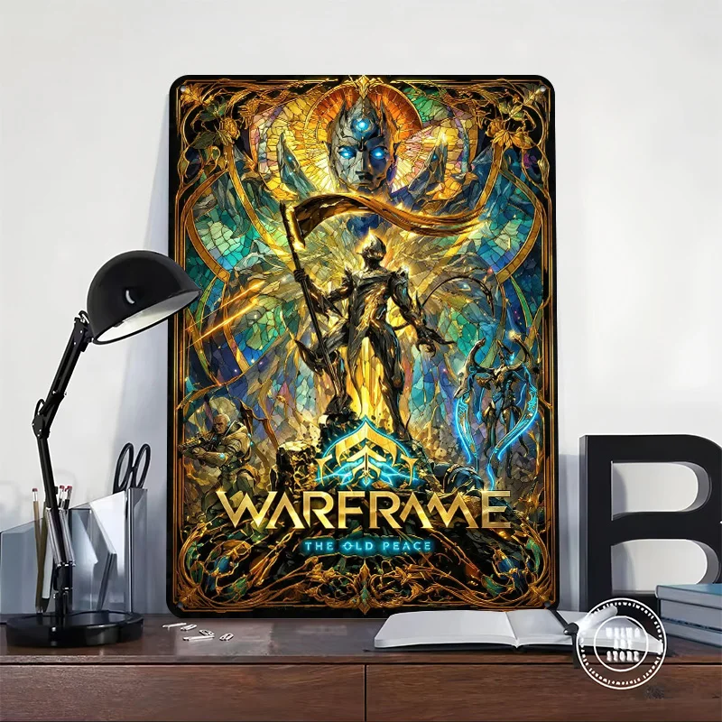 Warframe The Old Peace 3D Texture Printed Poster Custom Vintage Metal Tin Plate Sign for Wall Art Article Decoration Gaming Home