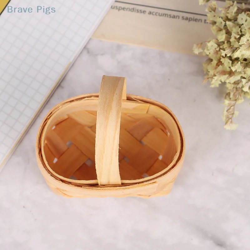 1/12 Cute Dollhouse Hand-woven Vegetable Food Basket Dolls Miniature Decoration image 3