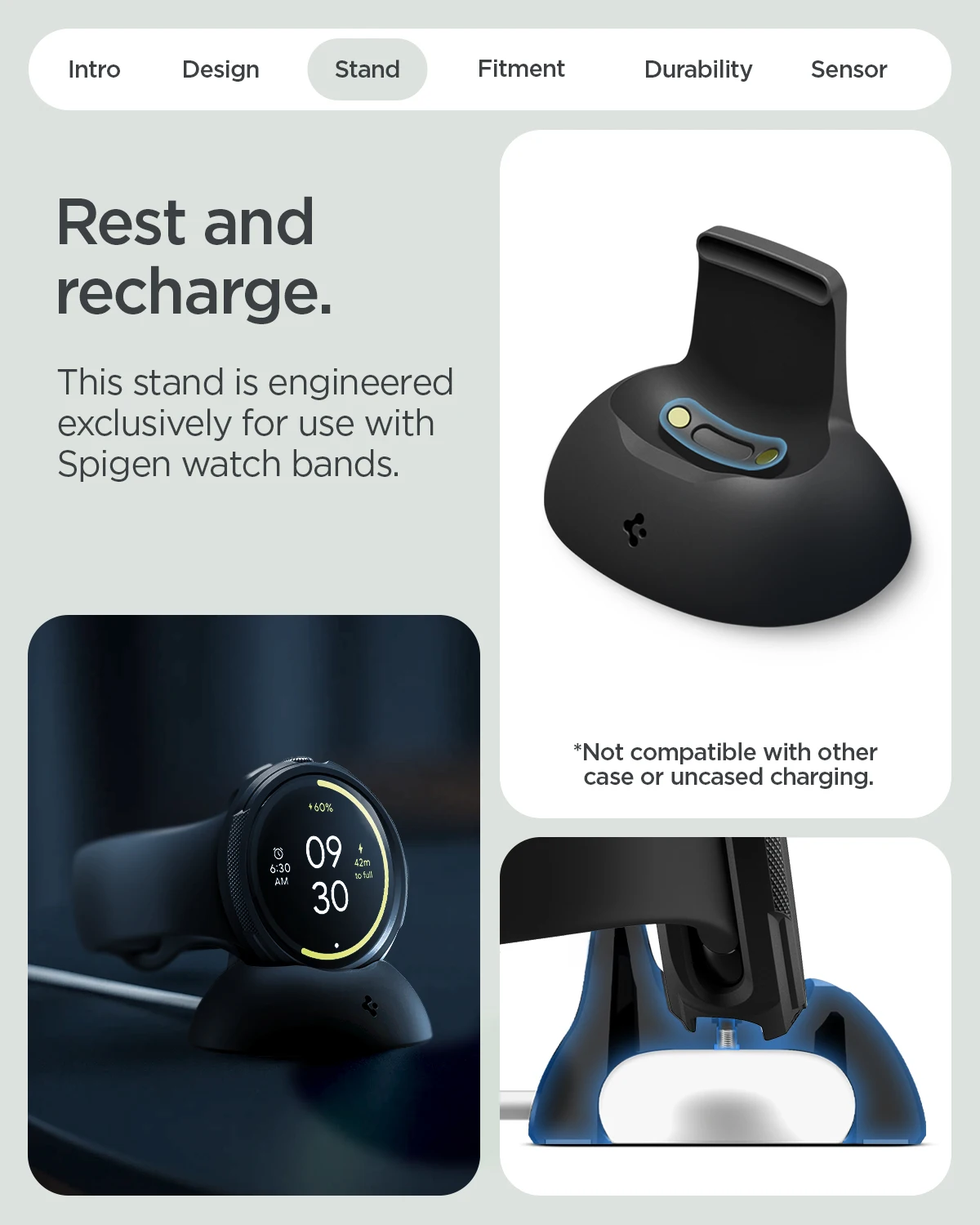 Etui Spigen Liquid Air do Google Pixel Watch 5 / 4 (45mm) z magnetyczną stacją ładującą — zdjęcie produktu 4