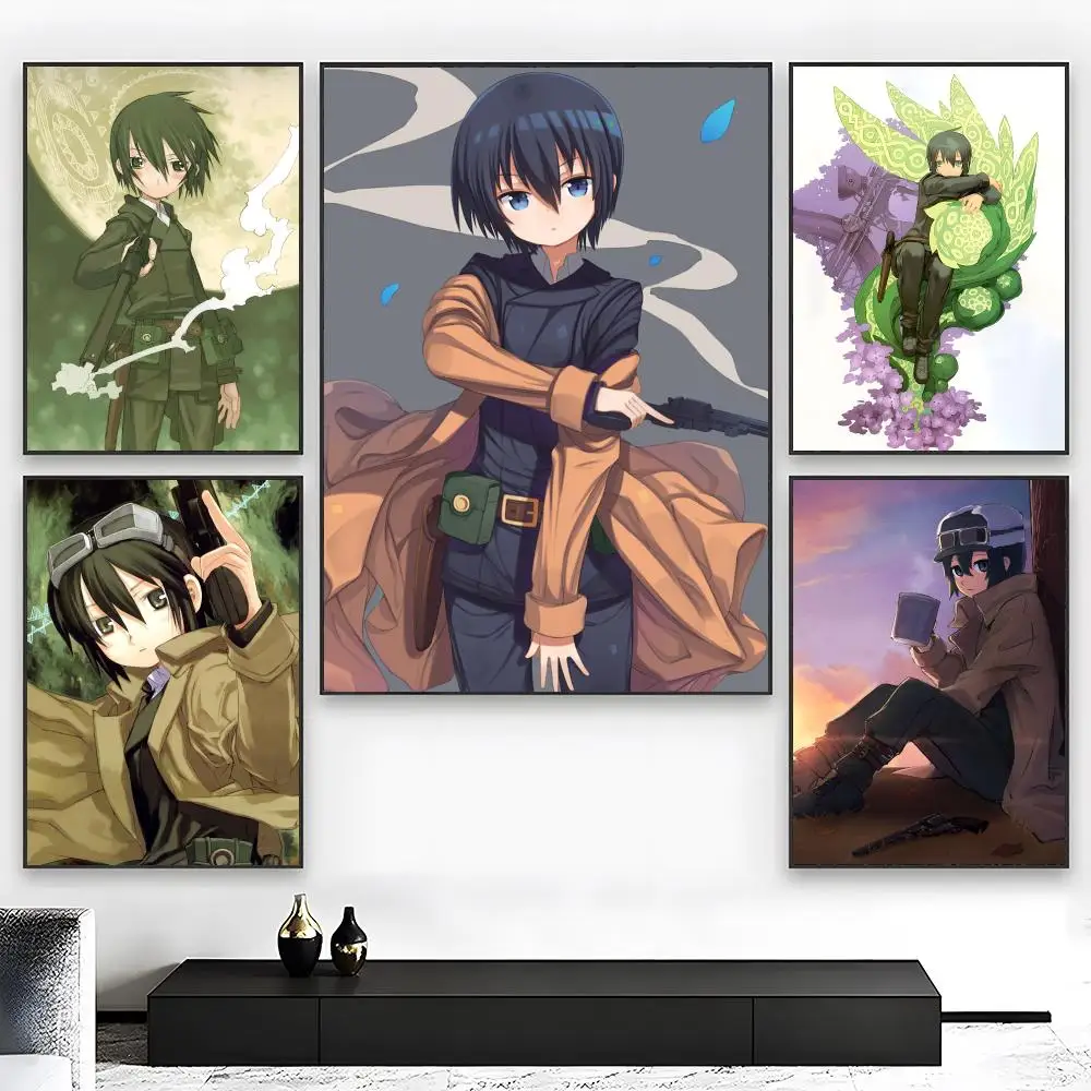 Motorcycle Travel Anime K-Kinos Journey Poster Wall art print art suitable for living room bedroom bar parlor home decor gift