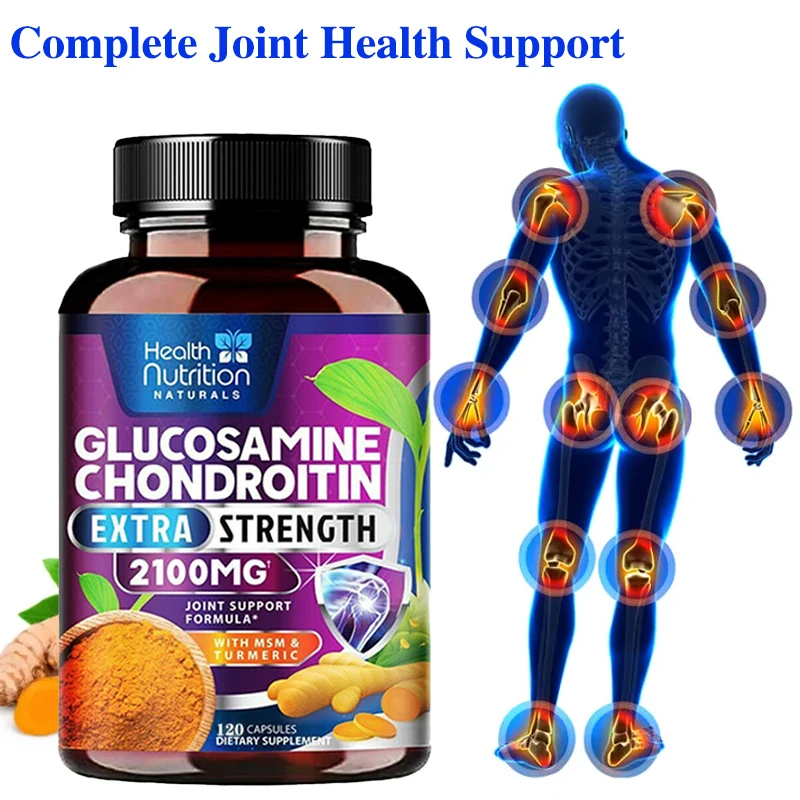 Glucosamine Chondroitin Supplement MSM Complex - Triple Strength Joint Support for Joints, Back, Hands, Bones, Knees & Mobility