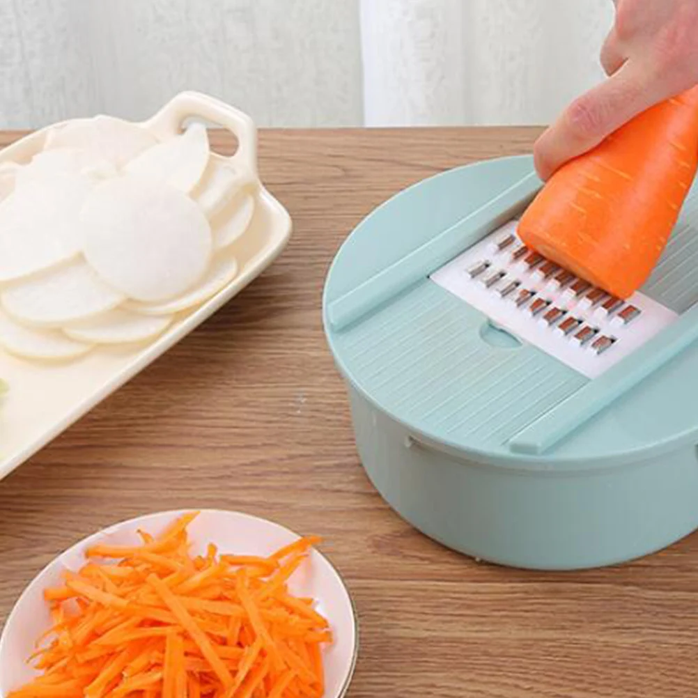 

12pcs Vegetable Potato Slicer Multifunctional Kitchen Shredder Set Light Green Anti-Slip Handle Strong Cutting Heads