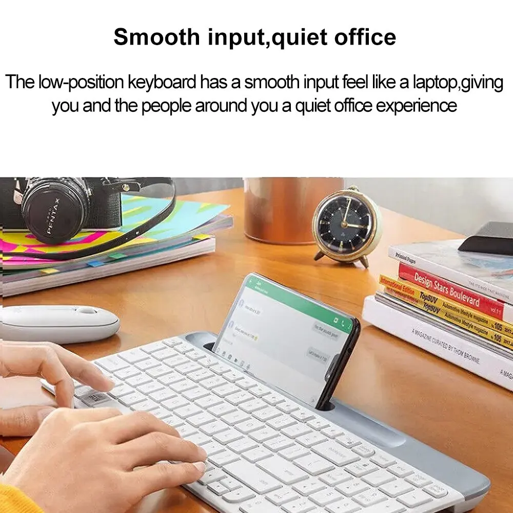 Clavier sans fil Bluetooth K580 Compatible avec smartphones, ordinateurs et tablettes Connexion rapide à travers trois systèmes