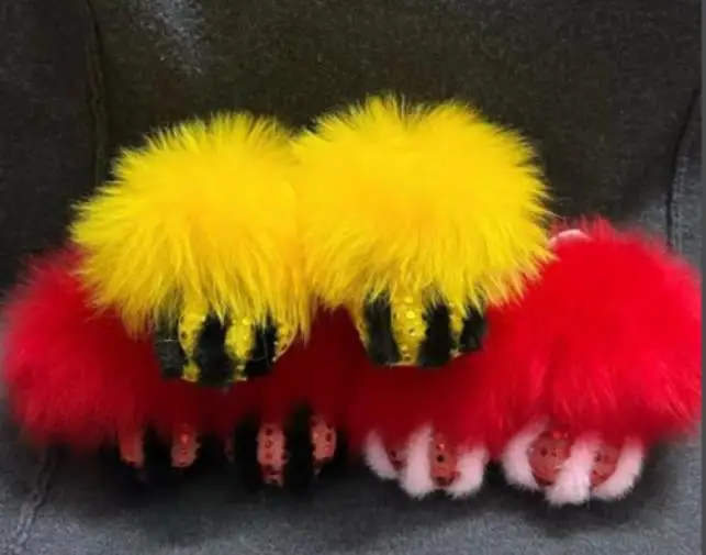 Wool Claw Lion Dance Shoes Cosplay Chinese Kid Boy Girl Children Folk Art  Southern School Stage Pair  Birthday Gifts Halloween