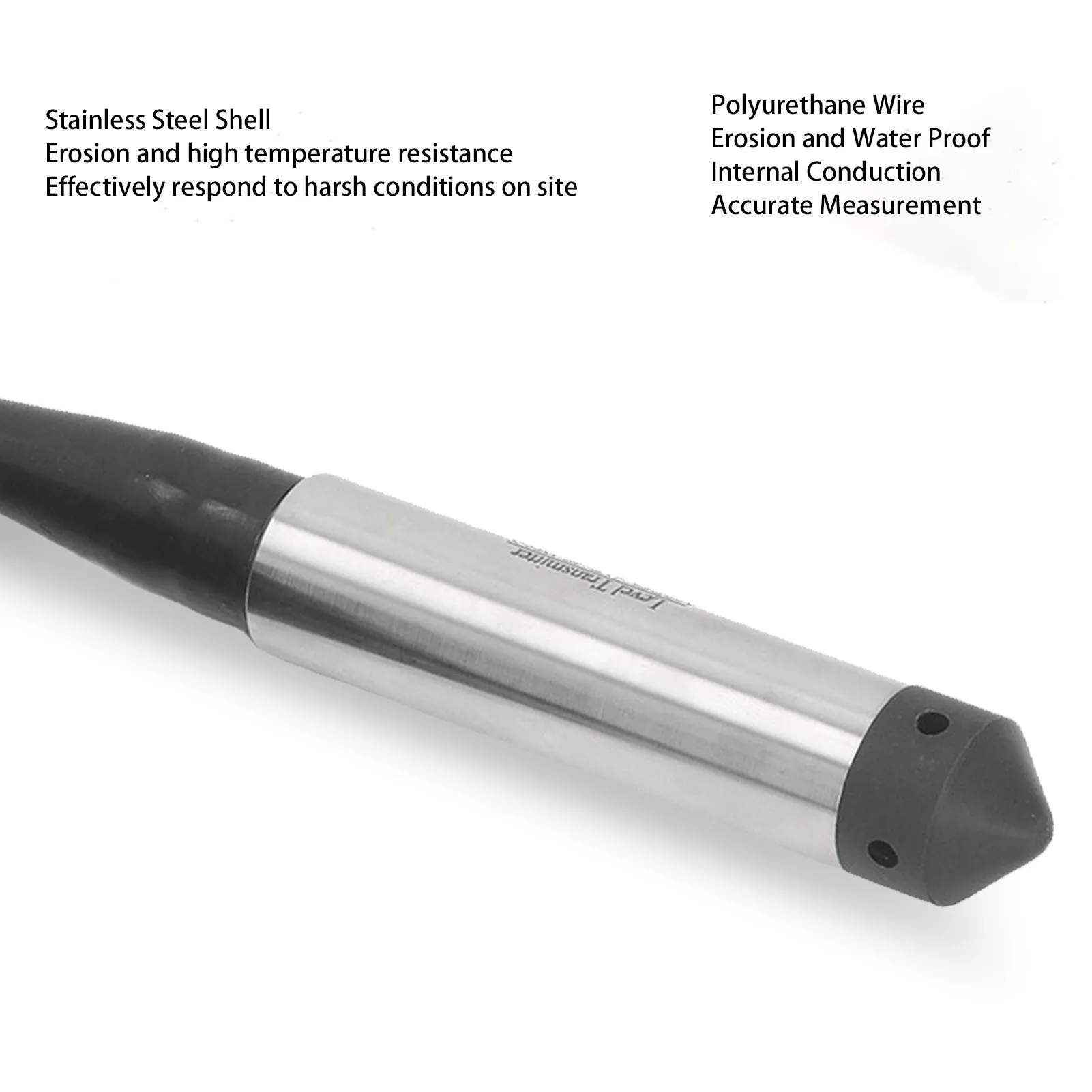 جهاز إرسال مستوى السائل جهاز إرسال مستوى السائل كاشف مستشعر المياه الغاطسة 4‐20mA DC12‐30V مسبار من الفولاذ المقاوم للصدأ