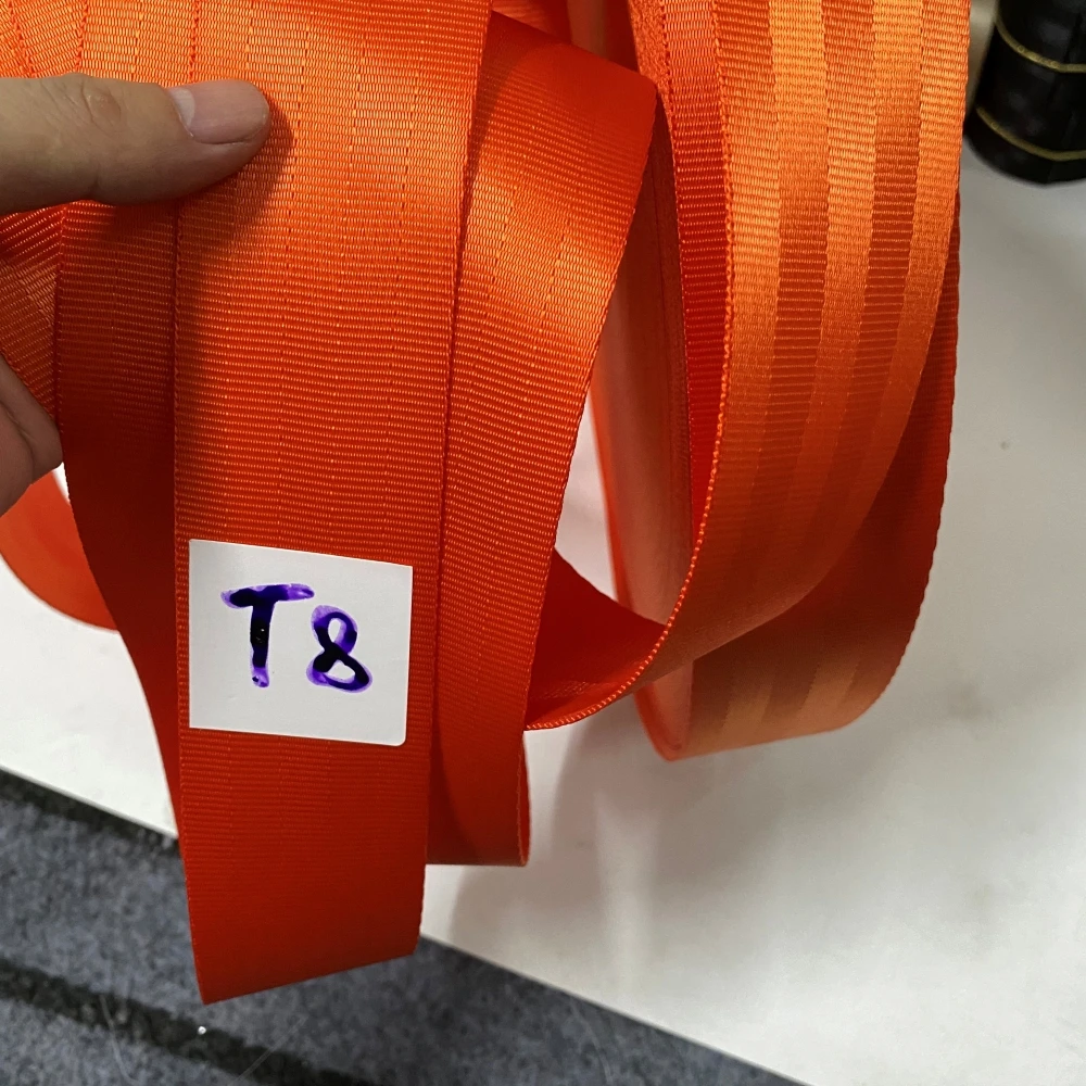 JOORMOM 5 Stripes Thickened Bright Orange（T8）3M-30M Car Seat Belt webbing Personalized Modification Seat Belt Webbing