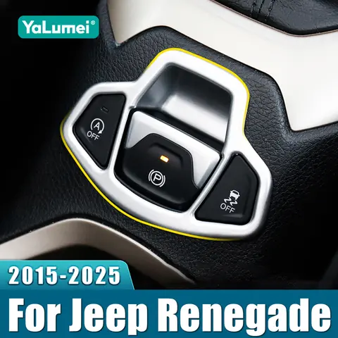 Jeep Renegade BU 2015 2016 2017 2018 2019 2020 2021 2022 2023 2024 2025 ABS 자동차 핸드 브레이크 버튼 패널 트림 커버 스티커