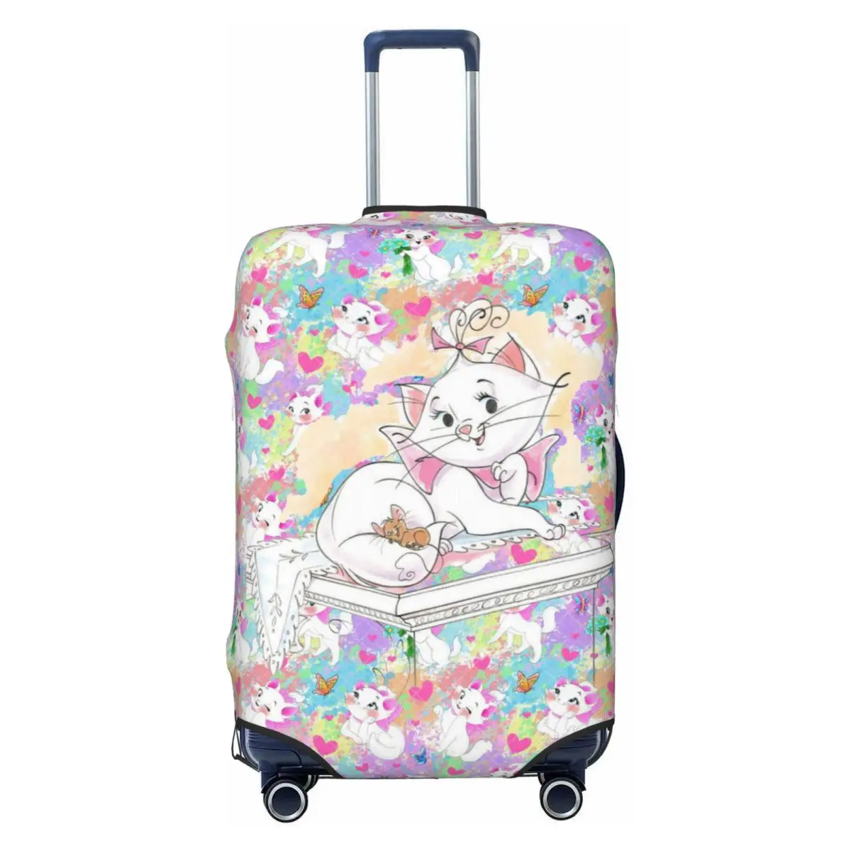 

Custom Marie Cartoon Cat Suitcase Cover Washable The Aristocats Luggage Protective Covers for 18-32 inch
