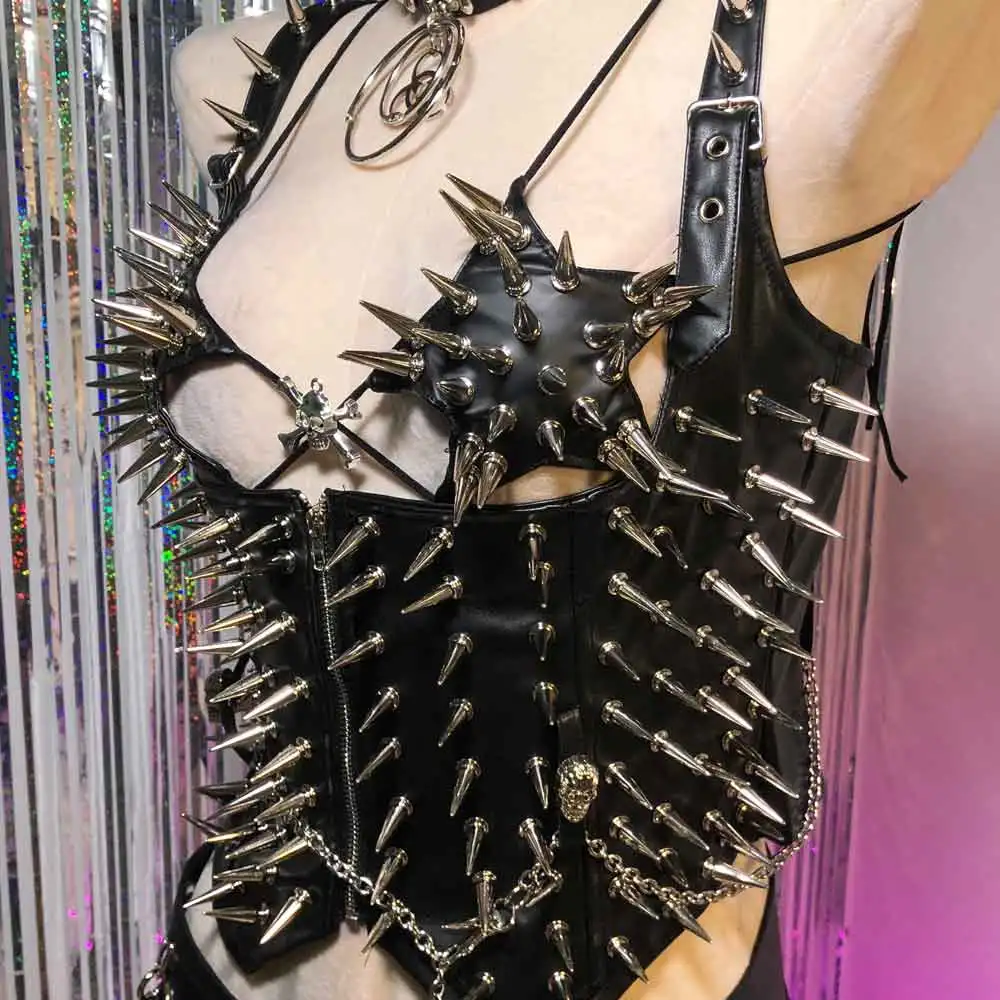 

Chain Digital Goth E-Girls Harajuku DIY Y2K TOPS Gothic Tank Punk Rock 90s Fairy Emo Kawaii Eco Teen Grunge 2025 Hand Made