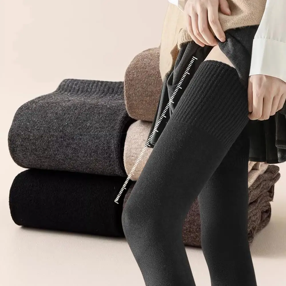 Nuovi calzini da donna coreani inverno caldo tubo lungo spesso tubo alto sopra calzini al ginocchio addensare cotone tinta unita donna polpaccio gamba calza