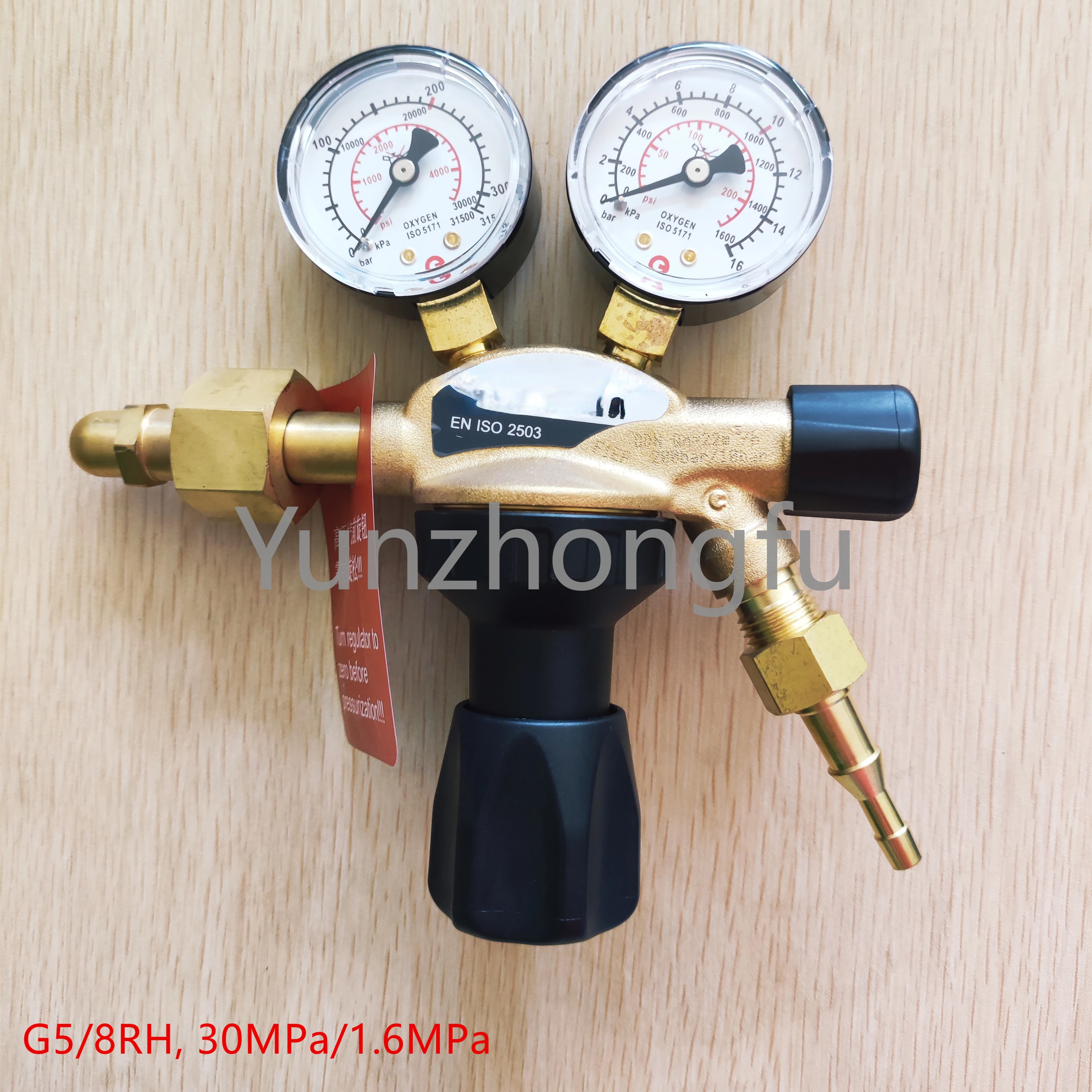 GCE Imported Brass Standard Cylinder Pressure Pressure Reducer Valve Nitrogen Oxygen Inert Gas Right-Hand Positive Teeth