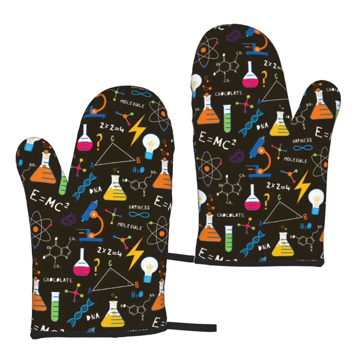 

Chemical Experimental Science Oven Gloves 2pc Non-Slip Heat Resistant for Kitchen Microwave Cooking Unisex One Size Pot Holder