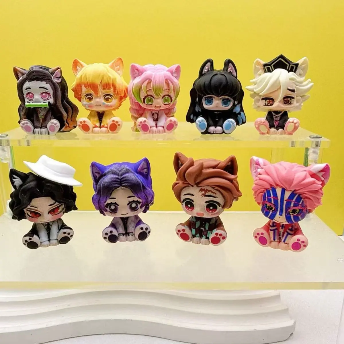 Demon Slayer Cute Chibi Figurine Car Ornament, Mini Size, Non-Obstructive, Creative Trendy Car Decoration view 2