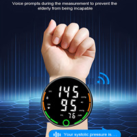 Rechargeable Digital Wrist Integrated Blood Pressure Monitor Sphygnomanometer Black Cuff Portable