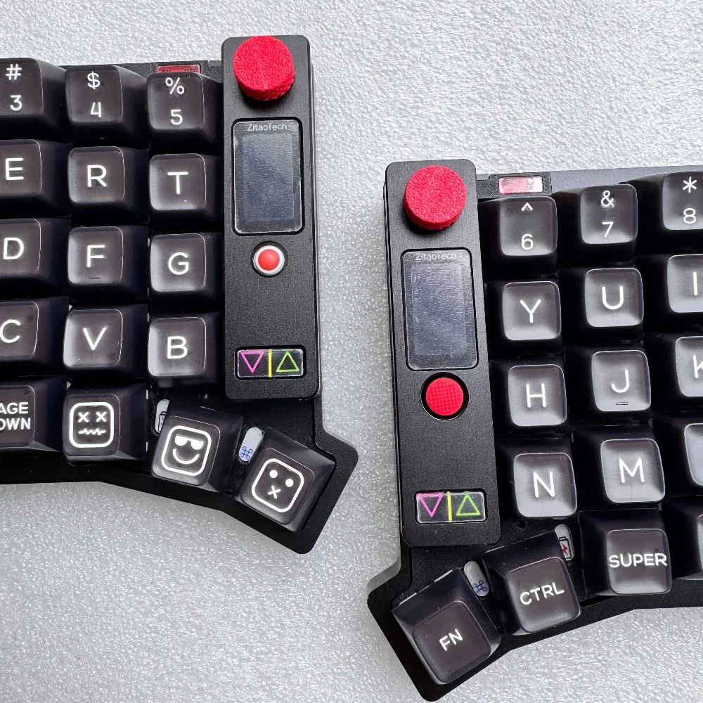 ZitaoTech Sofle Split Keyboard with Blackberry Trackball Joystick Knob Bluetooth USB Aluminium Case Ergonomics Zmk Keyboard