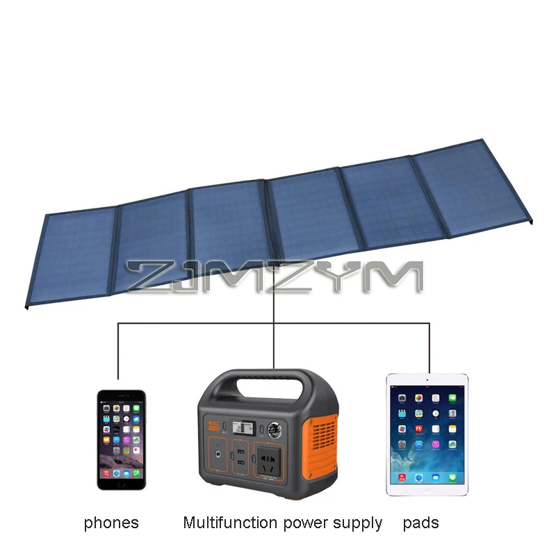 60W Solar Panel Folding Bag USB+DC Output Charger Device Portable Foldable Bag Outdoor Travel Hiking Campaing Power Supply