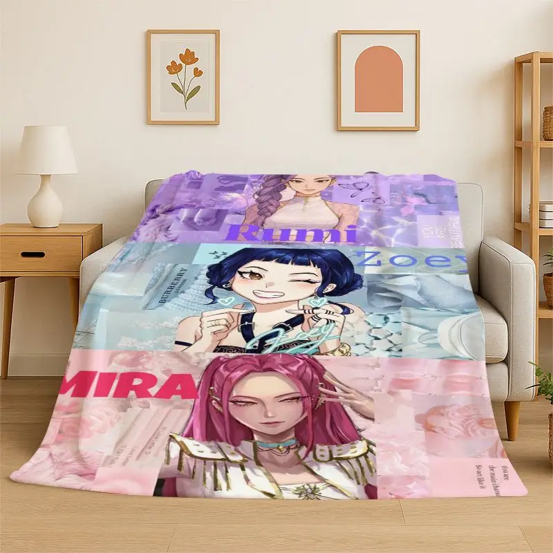 KPop Demon Hunters Saja Boys Cartoon Soft Flannel Throw Blanket,Warm Cozy Blanket for Bed,Couch,Sofa,Bedroom,Living Room,Travel