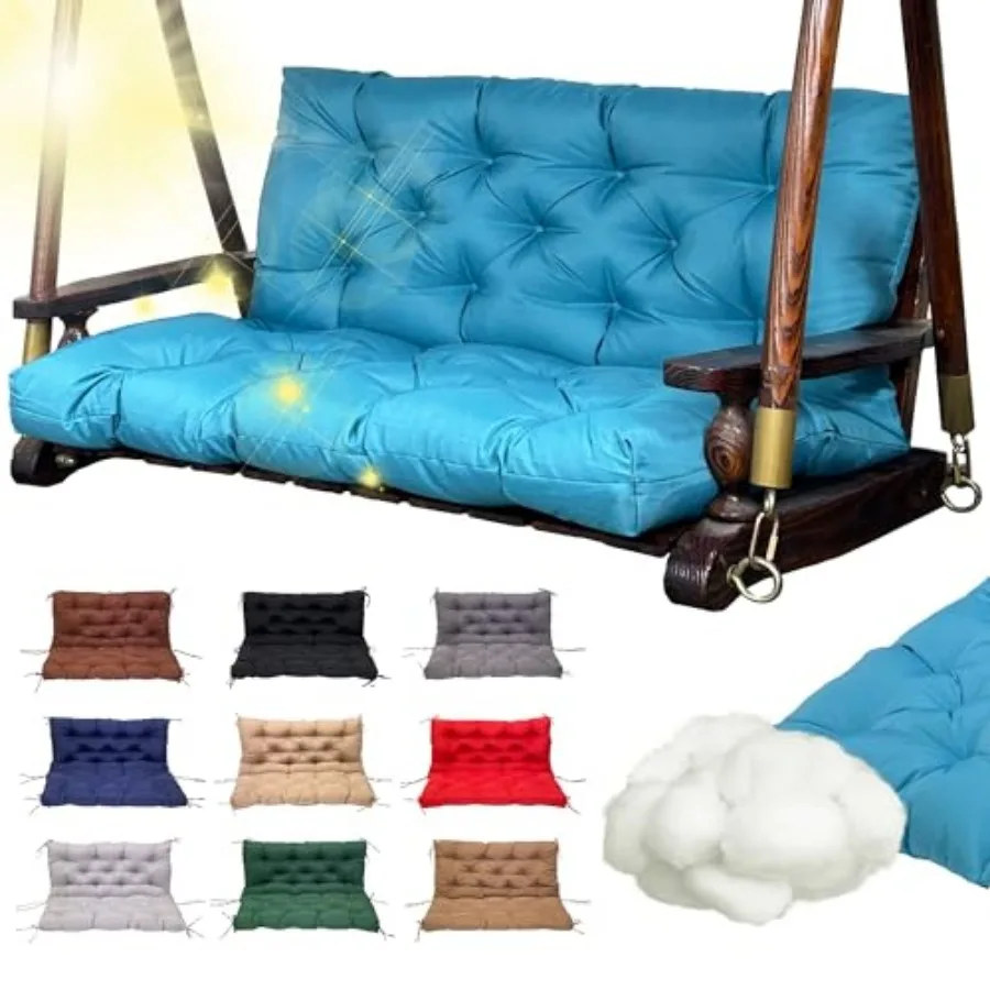 

Сменные подушки для садовой мебели: водонепроницаемые подушки для скамейки на 2-3 места с завязками и спинкой - толщина 4 дюйма