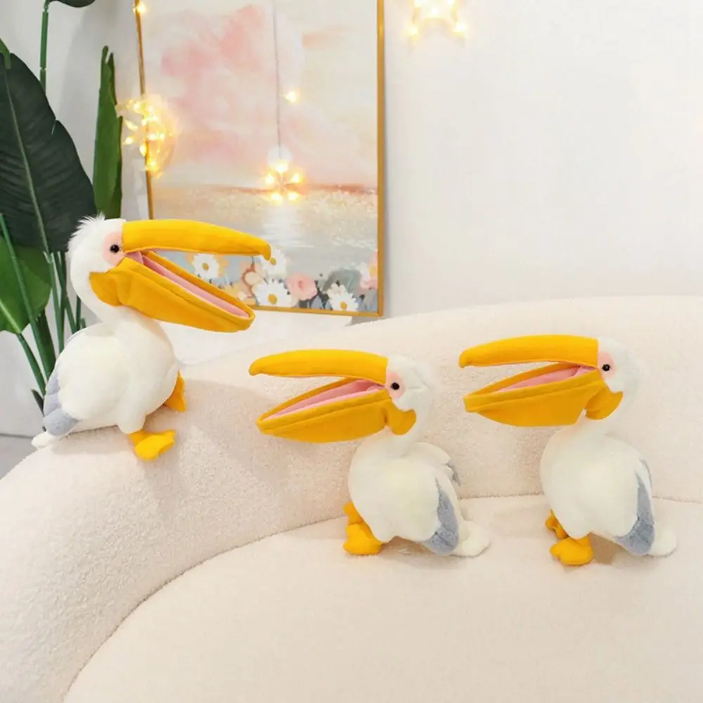

Ultra Soft Pelican Plush Toys Pouch Beak Squishy Cartoon Pelican Plush Adorable Design White Color