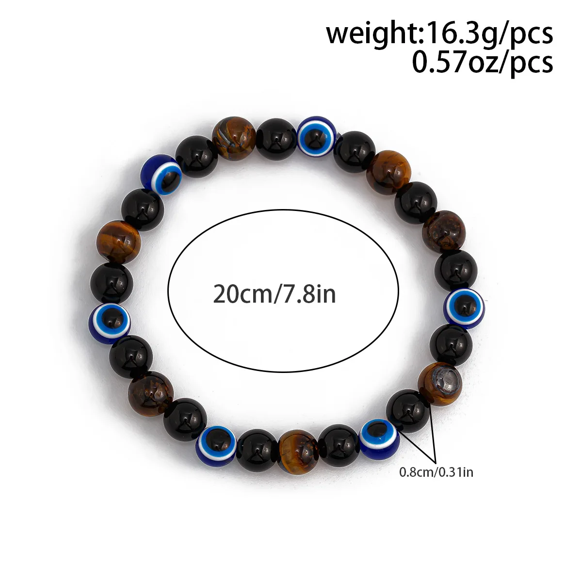 Böhmisches Armband aus natürlichen schwarzen Steinperlen, Retro-Männerschmuck, Trend-Accessoires, Geschenk, Großhandel – Detail 5