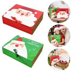 2pcs Christmas Gift Packaging Box Santa Claus Candy Cookie Box 2024 Christmas Decoration for Home Xmas Noel New Year Party 2025