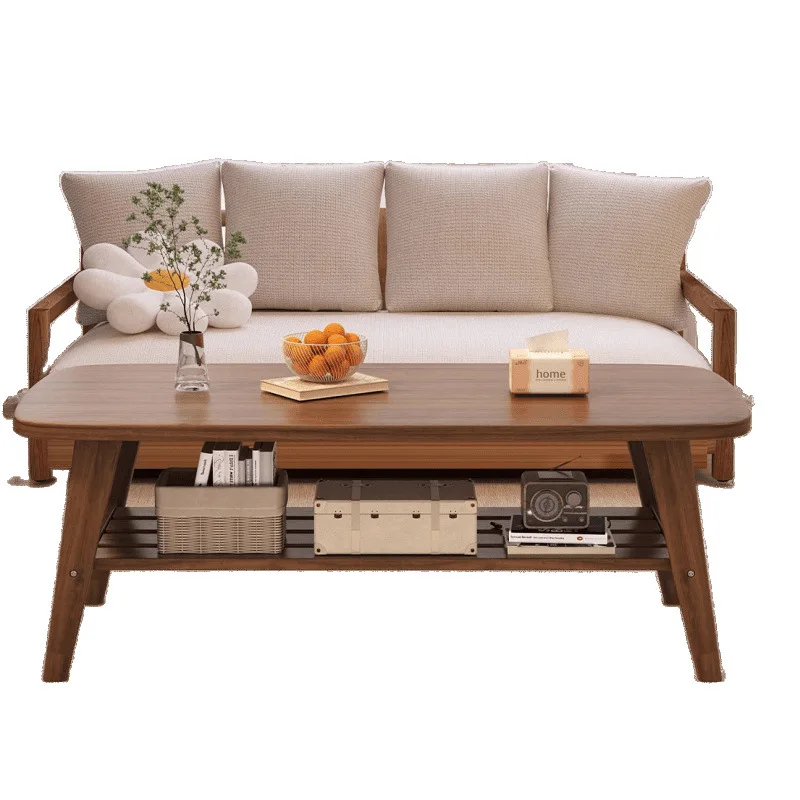 

household living room solid wood table leg small apartment minimalist rental room bay window table