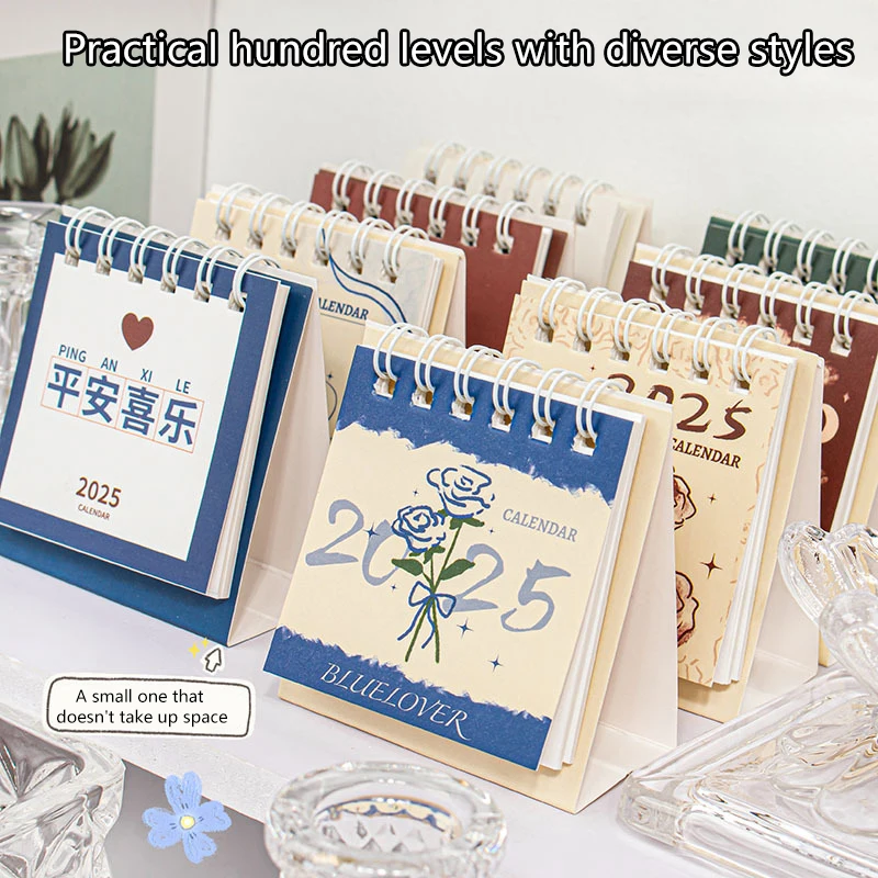 Creative Student Desktop Decoration Chinese Style Mini Calendar Cute Cartoon Portable Capybara Panda Plan Small Table Calendar