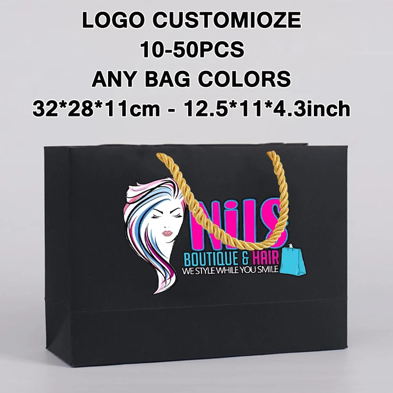 

Quality Bags For Small Business 10-50Pcs Wholesale Shopping Bag For Boutique Big Large Gift Bags Customize Your Brand Logo